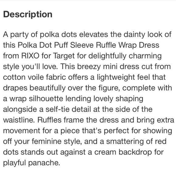 RIXO for Target polka mini wrap dot dress size S XS or XXS - Picture 13 of 13